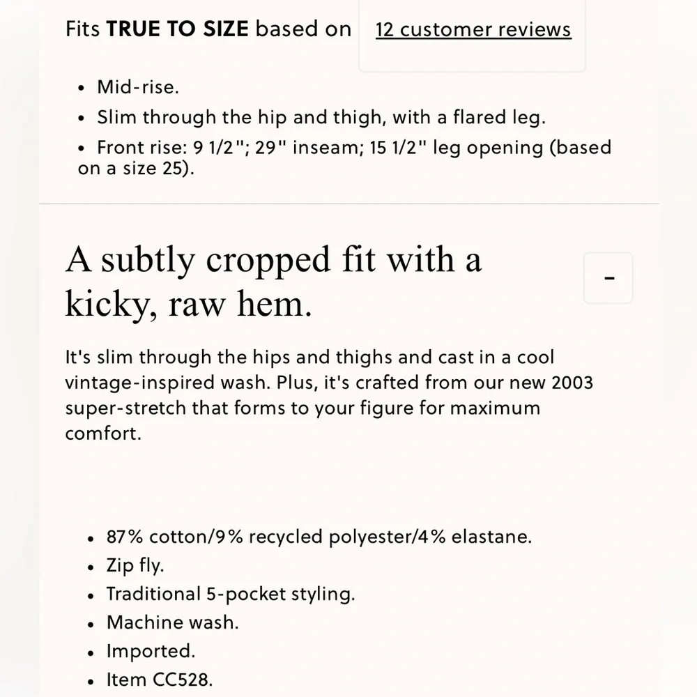 NWT J Crew Tall mid-rise kickout jean